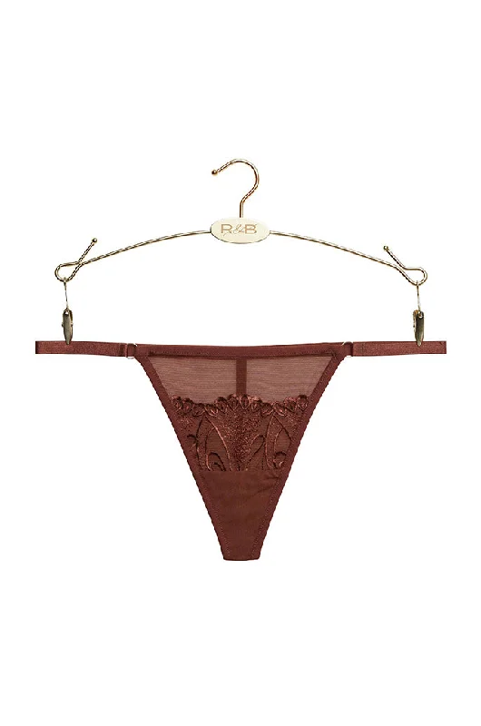 Rose & Bare Lace G-String | Brown/Shade 4