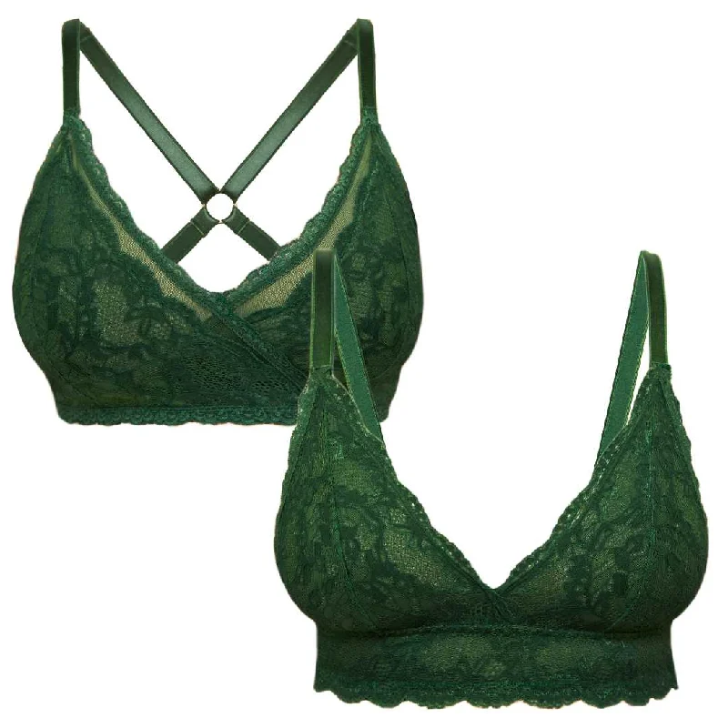 Lacey Bralettes 2 Pack in Forest