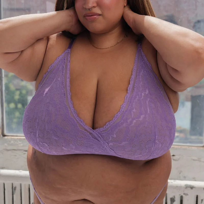 Lacey Racerback Bralette in Lilac