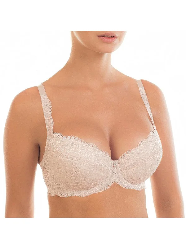 Beige Victoria Lace Push Up Bra