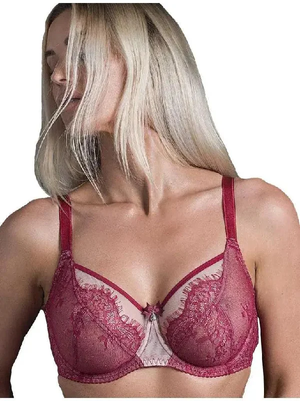 Red Ava See-Thru Lace Bra