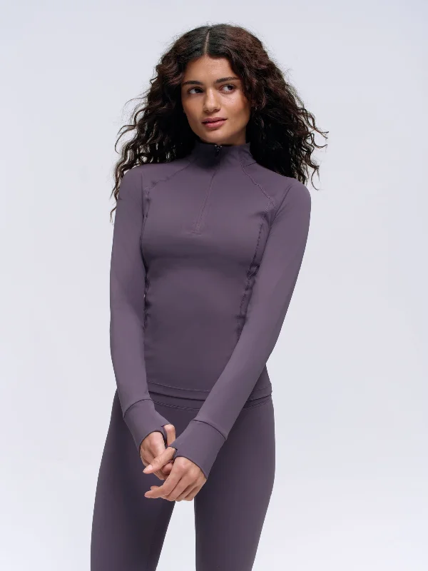 Ultimate Long Sleeve Quarter Zip Top - Violet Purple