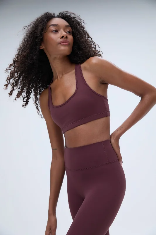 Ultimate Scoop Neck Racer Back Bra - Burgundy