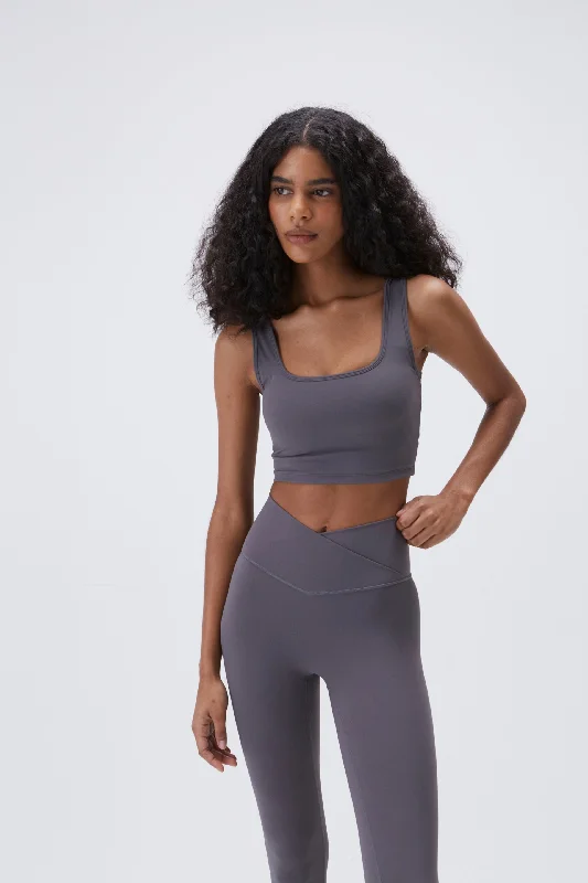 Ultimate Square Neck Bra - Dark Grey